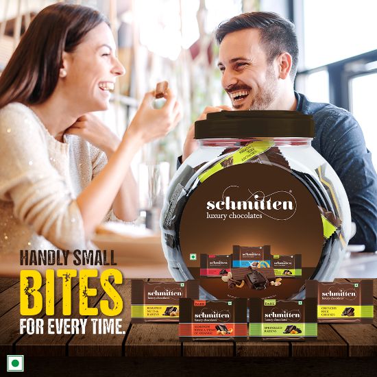 Picture of Schmitten Home Bites Assorted Dark and Milk Chocolates Minis, 490g Jar, Premium Selection