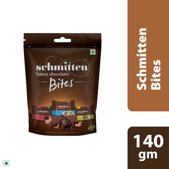 Picture of Schmitten Home Bites Assorted Dark and Milk Chocolates Minis - Pack of 1, 140g Pouch, Premium Selection