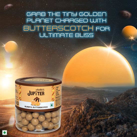 Picture of Schmitten Jupiter Butterscotch Coated Milk Chocolate Jar Perfect for Diwali Gifting