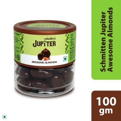 Picture of Schmitten Jupiter Almonds Coated Dark Chocolate Jar Perfect for Diwali Gifting