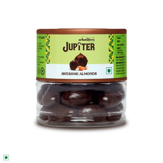 Picture of Schmitten Jupiter Almonds Coated Dark Chocolate Jar Perfect for Diwali Gifting