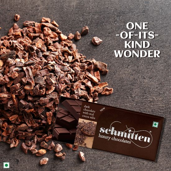 Picture of Schmitten Luxury Dark Chocolate Real Cocoa Nibs, 70 g (Pack of 3)