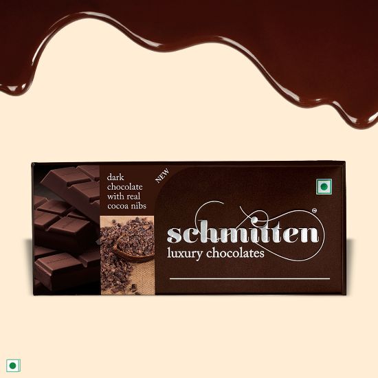 Picture of Schmitten Luxury Dark Chocolate Real Cocoa Nibs, 70 g (Pack of 3)