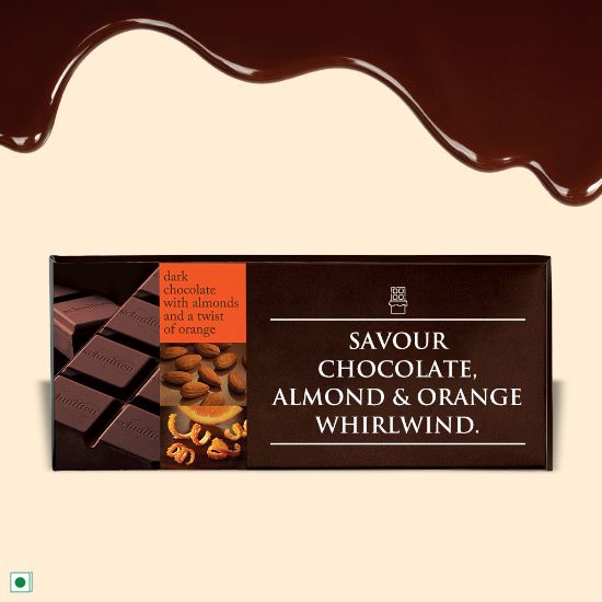 Picture of Schmitten Luxury Dark Chocolate Almond And A Twist of Orange, 70 g (Pack of 3)