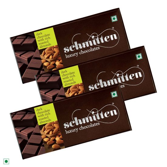 Picture of Schmitten Luxury Dark Chocolate Rich Roasted Almond, 70 g (Pack of 3)