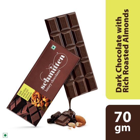 Picture of Schmitten Luxury Dark Chocolate Rich Roasted Almond, 70 g (Pack of 3)