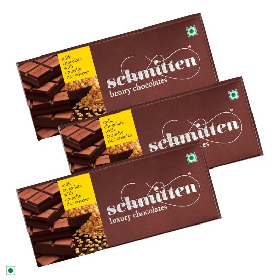 Picture of Schmitten Luxury Milk Chocolate Crunchy Rice Crispies, 70 g (Pack of 3)