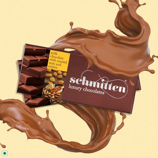 Picture of Schmitten Luxury Milk Chocolate Roasted Nuts And Raisins, 70 g (Pack of 3)