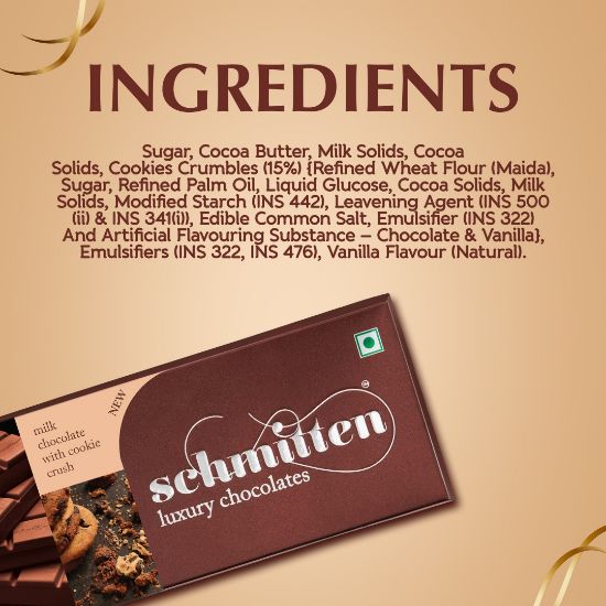 Picture of Schmitten Luxury Milk Chocolate Cookie Crush, 70 g (Pack of 3)