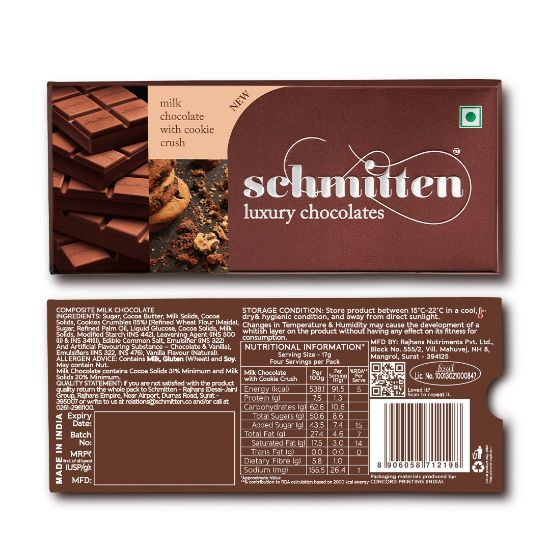 Picture of Schmitten Luxury Milk Chocolate Cookie Crush, 70 g (Pack of 3)