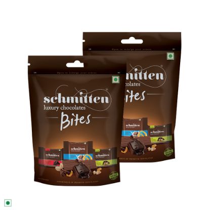 Picture of Schmitten Home Bites Assorted Dark and Milk Chocolates Minis - Pack of 2, 140g Pouch Each, Premium Selection