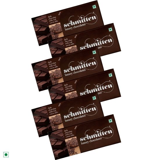 Picture of Schmitten Luxury Dark Chocolate Real Cocoa Nibs, 70 g (Pack of 6)