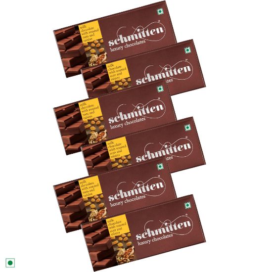 Picture of Schmitten Luxury Milk Chocolate Roasted Nuts And Raisins, 70 g (Pack of 6)